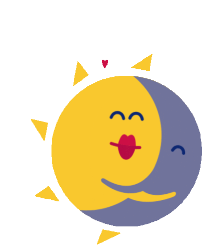 Sun And Moon Embrace Sticker - Universe Sun Moon Stickers