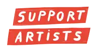 a sign that says support artists on it