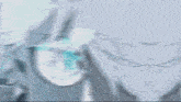 a close up of a person 's eyes with a blue glow