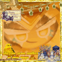 a happy mother 's day card with a bird