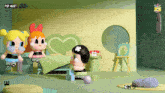 a pop mart ad for the powerpuff girls shows three dolls