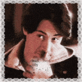 a picture of a man with the words " scott loves toby " on it