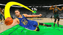 golden state warriors player stephen curry is laying on the floor