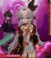 a video game character holding a bottle of brownie