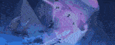 a computer generated image of a space ship with a purple light coming out of it