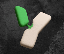 the letter y is being eaten by a green item