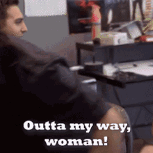 Get Out Of My Way Out Of My Way Woman GIF - Get Out Of My Way Out Of My Way Woman Man Passes Woman GIFs