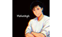 a drawing of a man with his arms crossed and the name hohoaya written below him