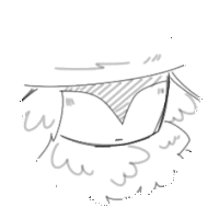 a black and white drawing of a person with a beard .