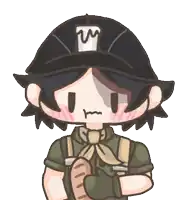 a cartoon drawing of a man wearing a hat with a candle on it