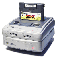 a nintendo super nintendo with a bsx cartridge