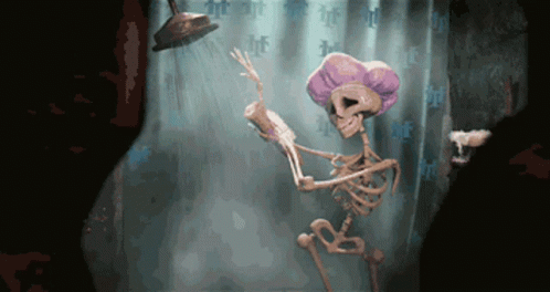 Skeleton Shower GIF - Skeleton Shower Cute - Discover & Share GIFs