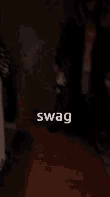the word swag that is on a blurred image