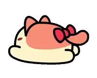 a cartoon drawing of a cat with a bow on its head