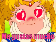 Sailor Moon Ojos De Corazón GIF - Corazon Me Gustas Mucho GIFs