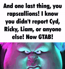 a picture of a troll with the caption and one last thing
