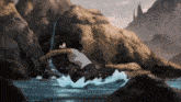 a woman is hugging another woman in the water