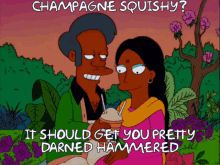 the simpsons squishee champagne apu manjula