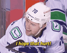 Vancouver Canucks Tanner Pearson GIF - Vancouver Canucks Tanner Pearson I Hope That Hurt GIFs