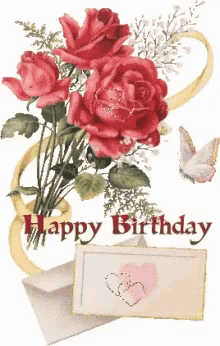 happy birthday flowers gif images for whatsapp