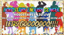a poster for a holostars english concert