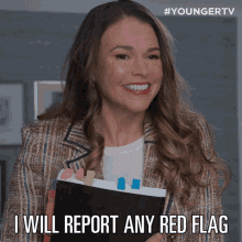 I Will Report Any Red Flag Liza Miller GIF - I Will Report Any Red Flag Liza Miller Younger GIFs