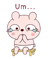 a cartoon rabbit in a diaper is sitting on a stool and laughing