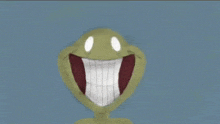 a drawing of a cartoon character with a big smile