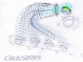 a drawing of a exhaust pipe with corksport performance in the bottom right corner