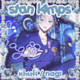 a picture of a boy with the name stan kamps written above him