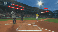 a baseball game between the cws and bos is going on