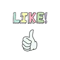 a hand giving a thumbs up with the word like behind it