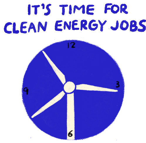 Its Time For Clean Energy Jobs Time Sticker - Its Time For Clean Energy Jobs Time Clean Energy Stickers