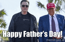 two men are standing next to each other with the caption happy father 's day meme-gen.ai