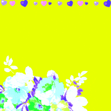 a yellow background with flowers and hearts and the words " اللهم صل وسلم وبارك علي نبينا "