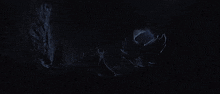 a person is standing in a dark cave with their hands in the air
