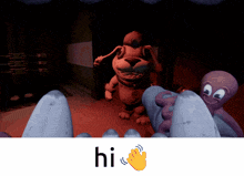 a screenshot of a video game with the word hi on it