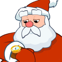 Im Late Santa Claus Sticker - Im Late Santa Claus Om Nom And Cut The Rope Stickers