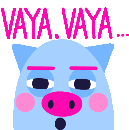 Piggy Bank Says Well I'M Impressed In Spanish Sticker - Amorcito And Bebé Head Shaking Vaya Vaya Stickers