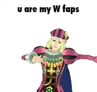 a cartoon character with the words u are my w faps below him