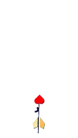 a drawing of an arrow with a red heart on top of it