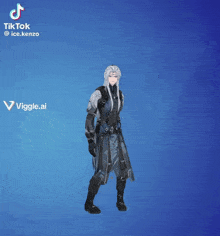a man with long white hair is dancing in a video game