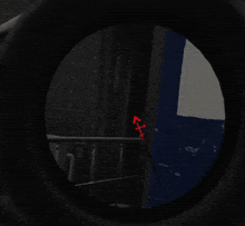a sniper scope shows a man with blood on his face