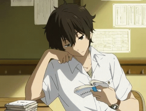 Anime Houtarou GIF - Anime Houtarou Reading - Descubre y comparte GIF