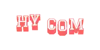 a logo for hy com is red and white
