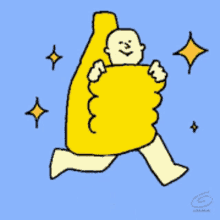 a cartoon of a hand giving a thumbs up with stars around it