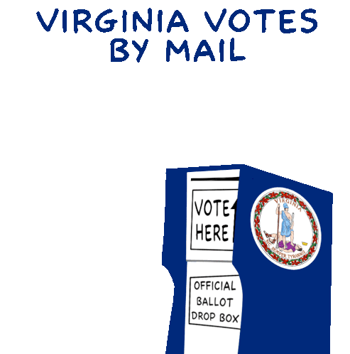 Virginia Votes By Mail Northern Cardinal Sticker - Virginia Votes By Mail Northern Cardinal Virginia Stickers
