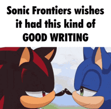sonic frontiers wishes it had this kind of good writing with two cartoon characters