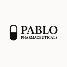 a logo for pablo pharmaceuticals with a capsule in the middle