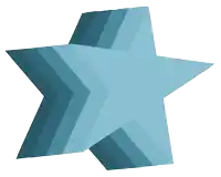 a blue star on a white background with a gradient of blue